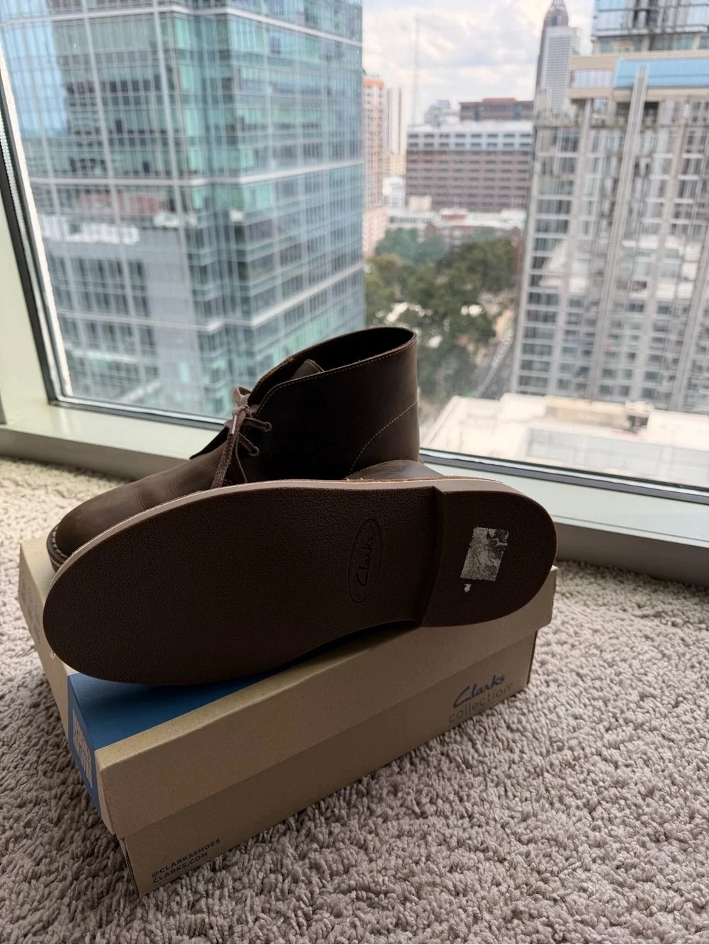 Clarks Men's Dark Brown Leather Desert Boots